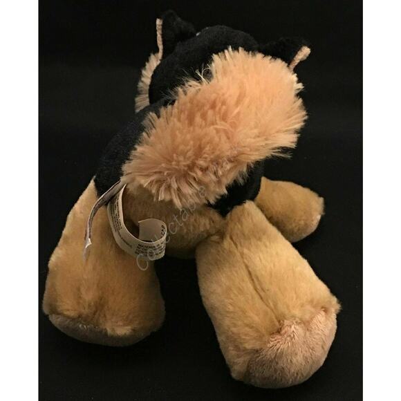 8" Aurora Floppy Flopsie Brown & Black Shepard Puppy Beanbag Plush - Picture 4 of 8